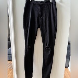 American Bazi Women's Black Distressed Skinny Jeans